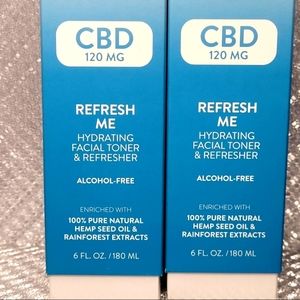 New Hempz Refresh Me Hydrating Facial Toner 2 piece Alcohol Free